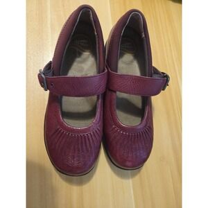 Dansko Shoes Womens 38 Kitty Mary Jane Burgundy Leather Hook & Loop 5410240200